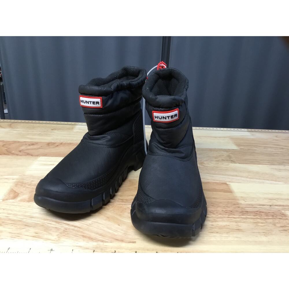 Hunter Intrepid Short Winter Snow Boots Women's 7 Black Pull On Waterproof